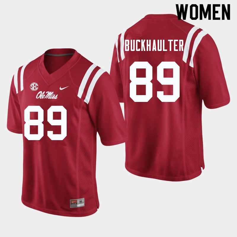 Brandon Buckhaulter Ole Miss Rebels NCAA Women's Red #89 Stitched Limited College Football Jersey MAE5258YS